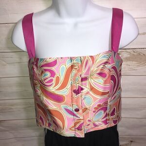 NEW! Zara Boho Multi Paisley Button Front Crop Top